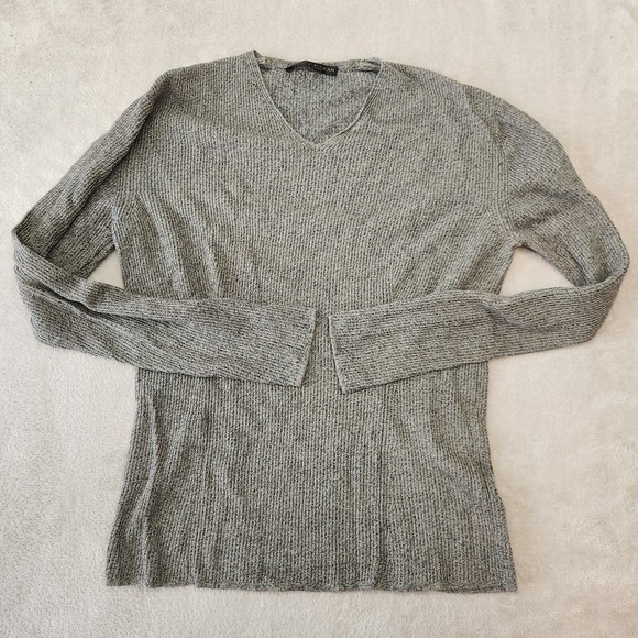 Donna Karan Sweaters - Donna Karan Vintage Gray Ribbed Knit Sweater 90s Minimalist Designer Small